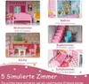 Puppenhaus Holz, 3-stöckiges & Großes Dollhouse mit 5 Produktbild-Vorschau 2