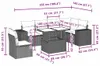 vidaXL 7-tlg. Garten-Sofagarnitur mit Kissen Schwarz Poly Produktbild-Vorschau 8