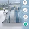 Biber Bettwäsche Set 155x220 cm Blau Weiß Gestreift Produktbild-Vorschau 3