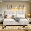 Modernes Doppelbett 160 x 200 cm mit gepolstertem Kopfteil, Produktbild-Vorschau 1