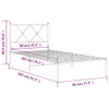 Bettgestell mit Kopfteil Metall Weiß 90x200 cm Produktbild-Vorschau 8
