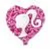 Folienballon Barbie Motiv 3 Herz pink-weiß 19 x 13,5 cm Produktbild-Vorschau 2