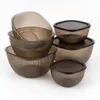 Salatschüssel 5er Set mit Deckel BPA-frei stapelbar Meal Produktbild-Vorschau 1