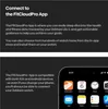 The image shows text describing the features of a smartwatch app, followed by a screenshot of a smartphone displaying app icons. Produktbild-Vorschau