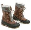 A pair of brown winter boots with gray accents and white fur lining, shown against a white background. Anteprima dell’immagine prodotto