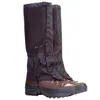 A pair of black gaiters worn over brown hiking boots. Anteprima dell’immagine prodotto