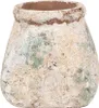 Clayre & Eef Blumentopf 14x14x13 cm Beige Grün Terrakotta Produktbild-Vorschau 1