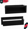 Two views of a black metal air vent for a fireplace. Podgląd zdjęcia produktu