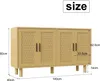 UnboxG Massivholz Sideboard 140x40x80 cm Eiche – 4 Türen Produktbild-Vorschau 7