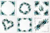 Reispapier-Set, blaue Blumen- ITD 6tlg Produktbild-Vorschau 1