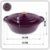Poêle à frire émaillée HAGE 6 l en fonte, compatible Voir les images du produit 3