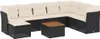 vidaXL 9-tlg. Garten-Sofagarnitur mit Kissen Schwarz Poly Produktbild-Vorschau 1