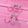 A close-up view of two zippers on a pink suitcase. Anteprima dell’immagine prodotto