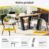 okwish Table à manger extensible rectangulaire avec Voir les images du produit 3
