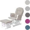 A rocking chair and ottoman set on a white background, with color swatches on the right. Anteprima dell’immagine prodotto