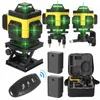 A product shot of a 4D 16-line green laser level with accessories. Podgląd zdjęcia produktu
