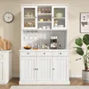 Merax Buffetschrank Hochschrank mit Glastüren und Produktbild-Vorschau 1