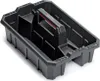 A black plastic tool carrier with a central handle and multiple compartments, shown from a diagonal angle on a white background. Anteprima dell’immagine prodotto