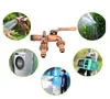 Doppelhahn Wasserhahn 3/4 Zoll Messing frostbeständig 2 Ausgänge Voir les images du produit