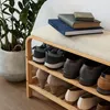 Policový regál na boty se sedátkem Bamboo 70x30x46 Beige Náhled obrázku produktu 10