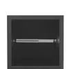 A black recessed bathroom shelf with a chrome toilet paper holder. Voir les images du produit