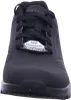A close-up front view of a black Skechers sneaker. Voir les images du produit