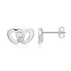 585er Weißgold-Ohrringe Herzen mit 2 Diamanten 0,02 ct. Produktbild-Vorschau 3