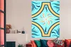 MuchoWow® Poster Blume - Blätter - Rahmen - Blau 120x180 cm Produktbild-Vorschau 3