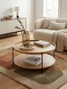 Runder Design Couchtisch 78x40 cm von oben fotografiert, zeigt die großzügigen Ablageflächen für Bücher und Dekoration im Wohnzimmer._#sku_BARWL6.491# Produktbild-Vorschau