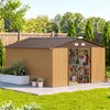 Outsunny tuinhuis, berging, schuur, metalen, geel Productafbeelding-voorbeeld 2