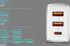 Baseus Kompaktes Schnellladegerät 2x USB / USB Typ C 30W 3A Produktbild-Vorschau 18