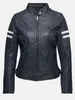 Tazzio Damen Lederjacke F513 (Navy, L) Produktbild-Vorschau 10