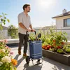 UISEBRT Faltbarer Einkaufstrolley Einrad, Blau, 56L Produktbild-Vorschau 9