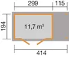 weka Gartenhaus 321 Gr.4, natur, 19 mm, DT Milchglas, Produktbild-Vorschau 3