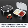 kwmobile 2x Edelstahl Tablettenbox mit 2 Fächern - 5,5 x 4 Produktbild-Vorschau 2