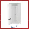 A white corner wardrobe with its door open, showing shelves and a hanging rail. Produktbild-Vorschau