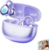 A pair of purple and silver wireless earbuds with their charging case open, displayed against a white background. Produktbild-Vorschau