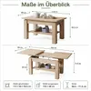 ASTRA Couchtisch ausziehbar & höhenverstellbar 110–150 × 68 Produktbild-Vorschau 5