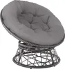 Fauteuil papasan en rotin Gargano rotatif - gris Voir les images du produit 1