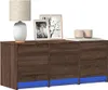 TV-Schrank LED Braun Eichen-Optik 97x34x40 cm Holzwerkstoff Produktbild-Vorschau 2