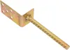 A single L-shaped metal bracket with a rebar-like post attached, isolated on a white background. Podgląd zdjęcia produktu