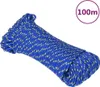 vidaXL Bootsseil Blau 3 mm 100 m Polypropylen Produktbild-Vorschau 6