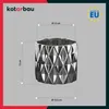 A silver ceramic pot with geometric patterns, shown with dimensions indicated by lines and text. Anteprima dell’immagine prodotto