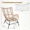 Sedia da giardino COSTWAY in polyrattan resistente alle Anteprima dell’immagine prodotto 3