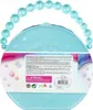 The image shows the back of a light blue toy packaging with a handle. There is a label with text, warnings, and symbols. Produktbild-Vorschau