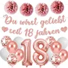Zestaw dekoracyjny "18 urodziny", różowe złoto, balony, Podgląd zdjęcia produktu 1