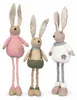 1 Osterhase mit Teleskopbeine Dekohase Hasenfigur Stoffhase Produktbild-Vorschau 1