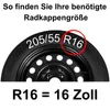 Radkappen 16 Zoll Schwarz Matt mit Schriftzug 4er Satz Produktbild-Vorschau 4