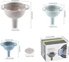 A collage of images showing different sizes of funnels and a box of funnels with dimensions indicated. Produktbild-Vorschau
