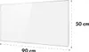 A white infrared heater with dimensions indicated. Podgląd zdjęcia produktu